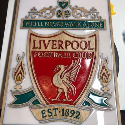 Liverpool F.C. Wooden and Resin Crest (Large) - Image 2