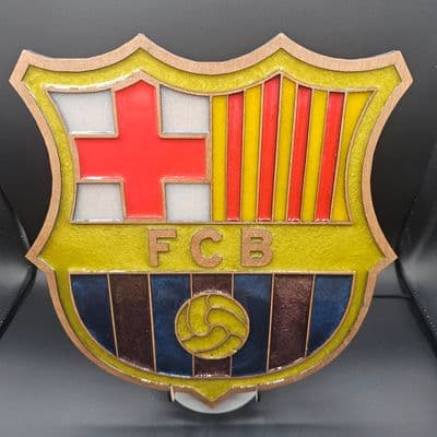 F.C. Barcelona Crest Handcrafted Wooden & Resin Art - Image 6