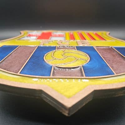 F.C. Barcelona Crest Handcrafted Wooden & Resin Art - Image 5