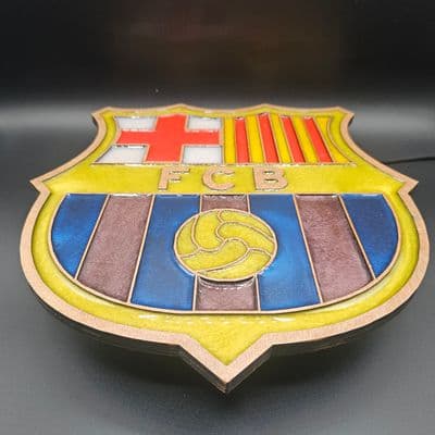 F.C. Barcelona Crest Handcrafted Wooden & Resin Art - Image 4