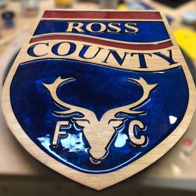 Ross County F.C. Handcrafted Wooden and Resin Crest - Image 4