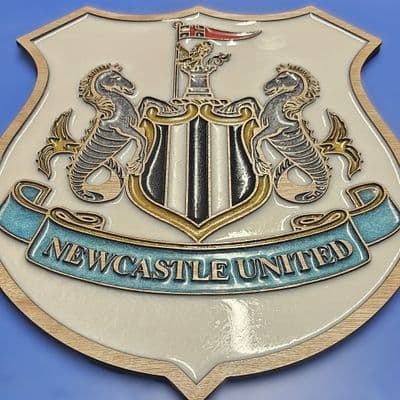 Newcastle United F.C. Handcrafted Wooden and Resin Crest - Image 3