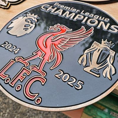 New Liverpool F.C. 2025 Champions Wooden and Resin Crest - Image 5