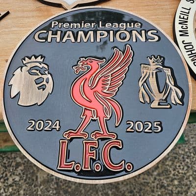 New Liverpool F.C. 2025 Champions Wooden and Resin Crest - Image 3