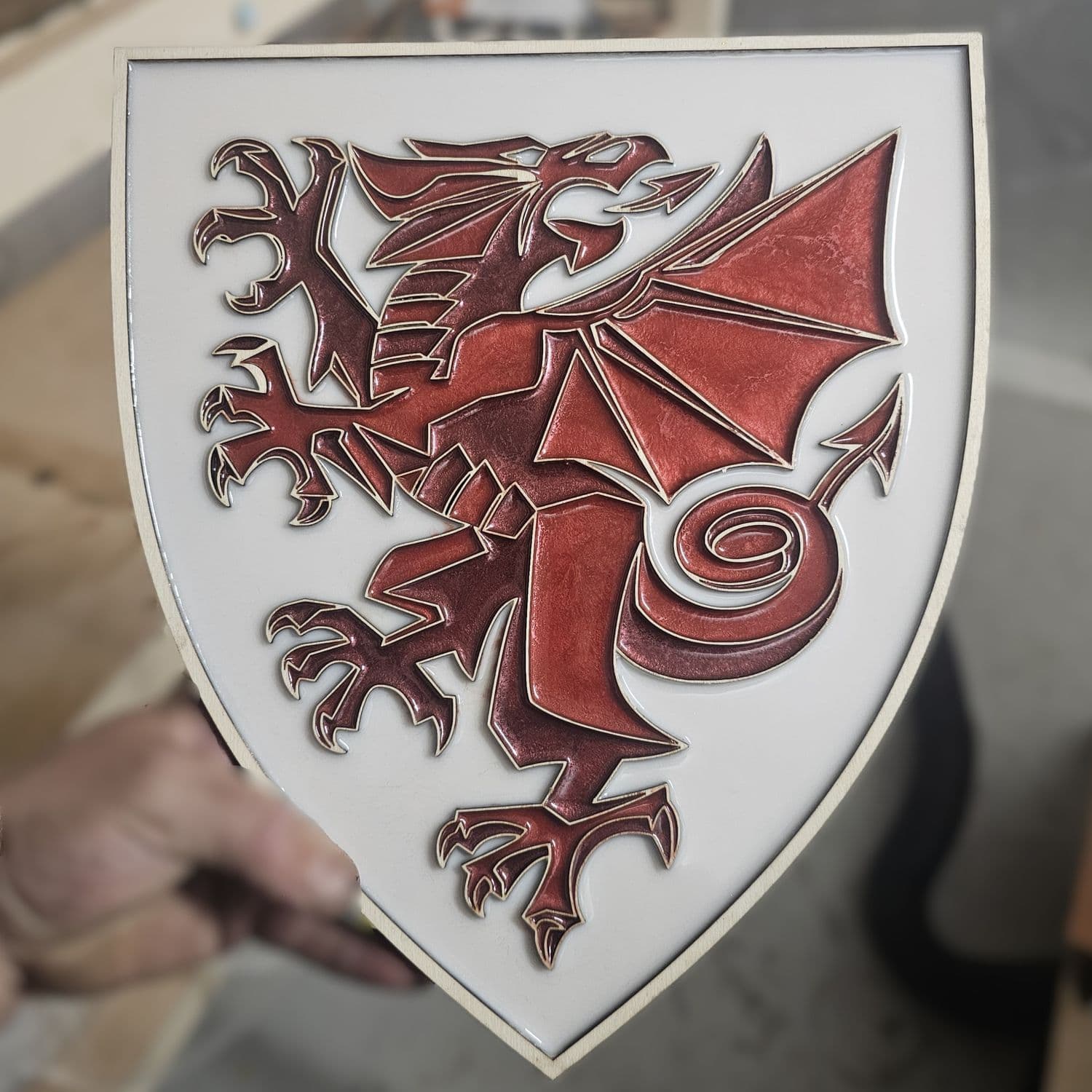 Wales National Football Team Handcrafted Wooden and Resin Crest