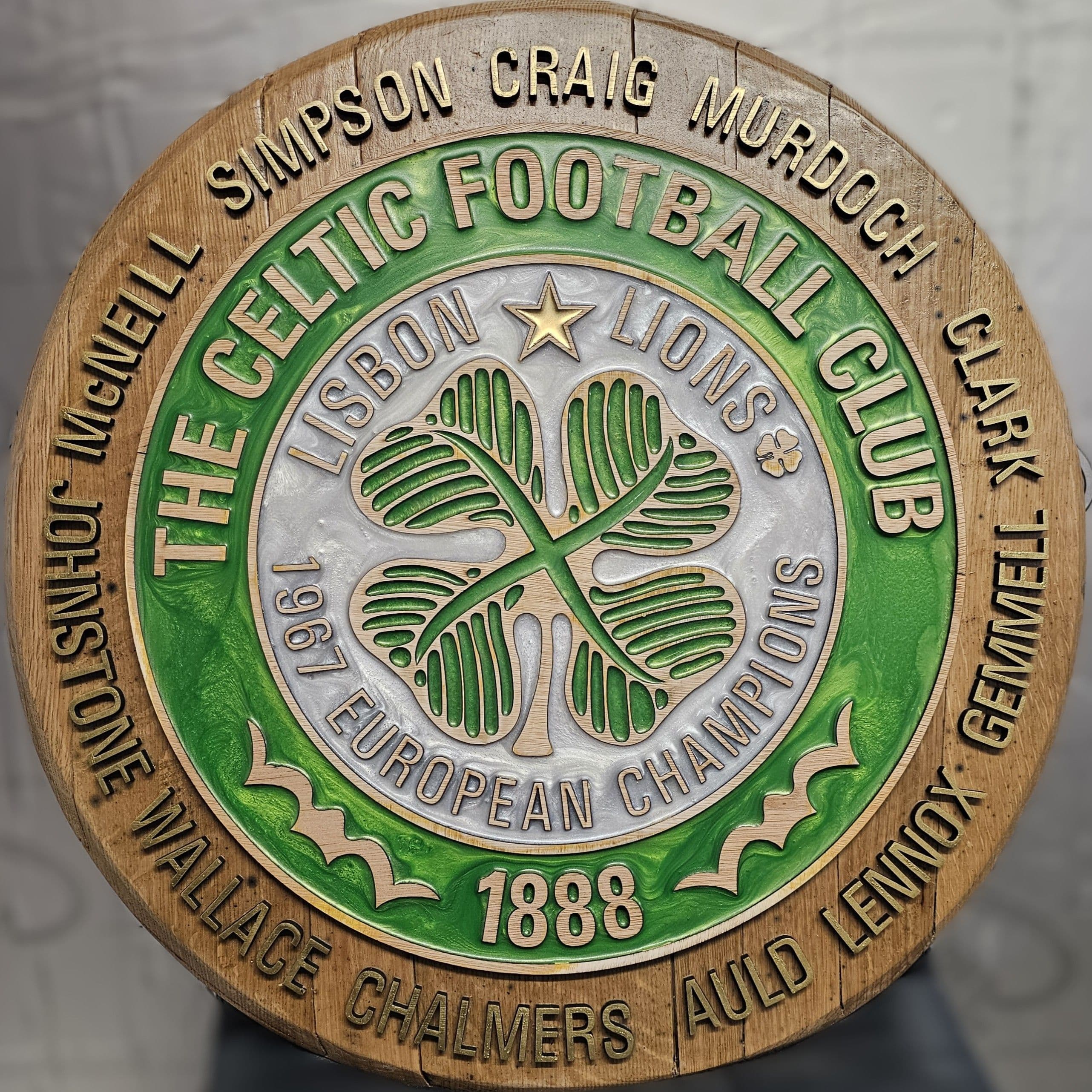 Lisbon Lions Celtic F.C. Crest – Reclaimed Whisky Barrel Edition